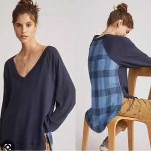 Anthropologie - Pilcro Plaid back v neck